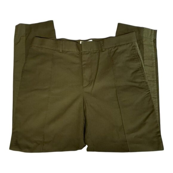 COS Mens Tux Stripe Pant~Size EUR 52/US 42~Green Flat Front Trousers  L10 27 - Picture 7 of 10